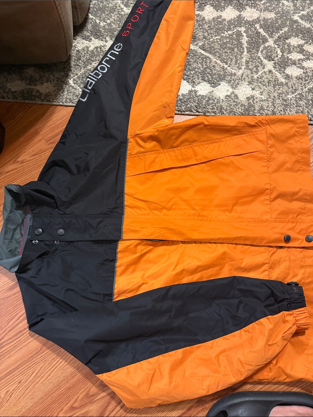 Liz ClairborneOrange and Black Womens XL Raincoat Sport Edition
